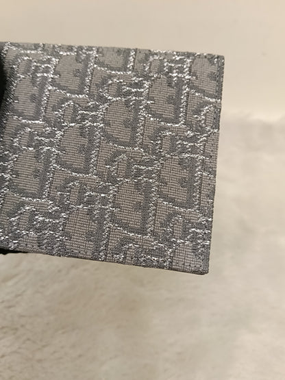Dior Bifold Wallet Oblique Jacquard Ruthenium Grey Silver
