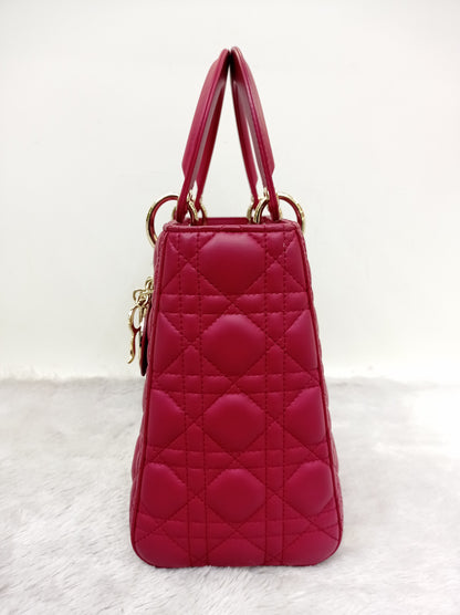 Lady Dior Medium Lamb Burgundy GHW 2020