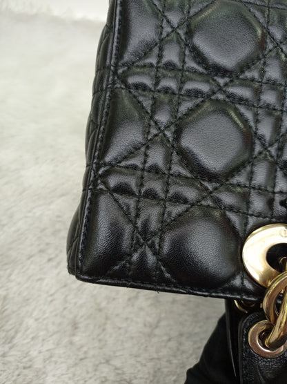 Dior Lady D'Joy Medium Lamb Black GHW 2016