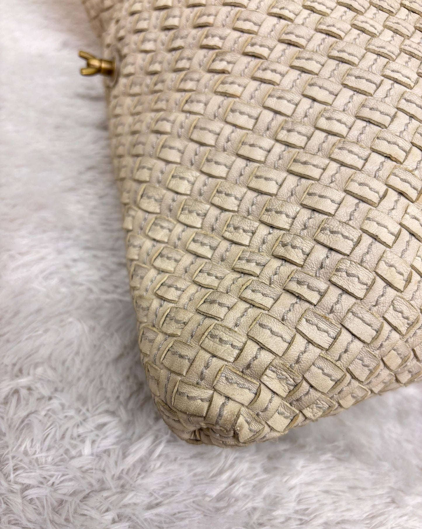 Bottega Veneta Bicolour Intrecciato Convertible Tote 3 Ways White Cream RGHW 2007