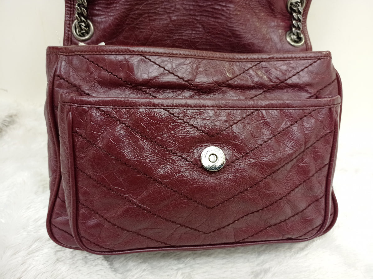 YsL Niki Medium Calfskin Burgundy RHW 2018