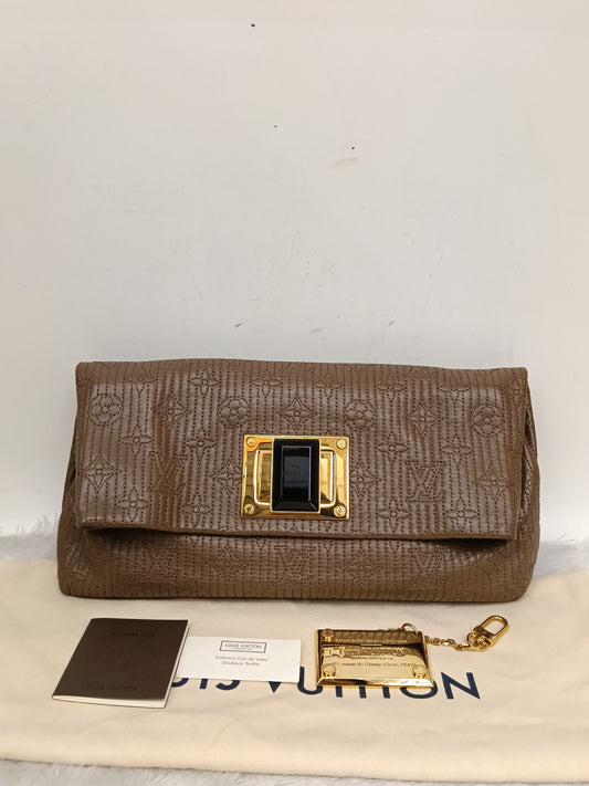 LV Altair Clutch Monogram Jacquard Brown 2012