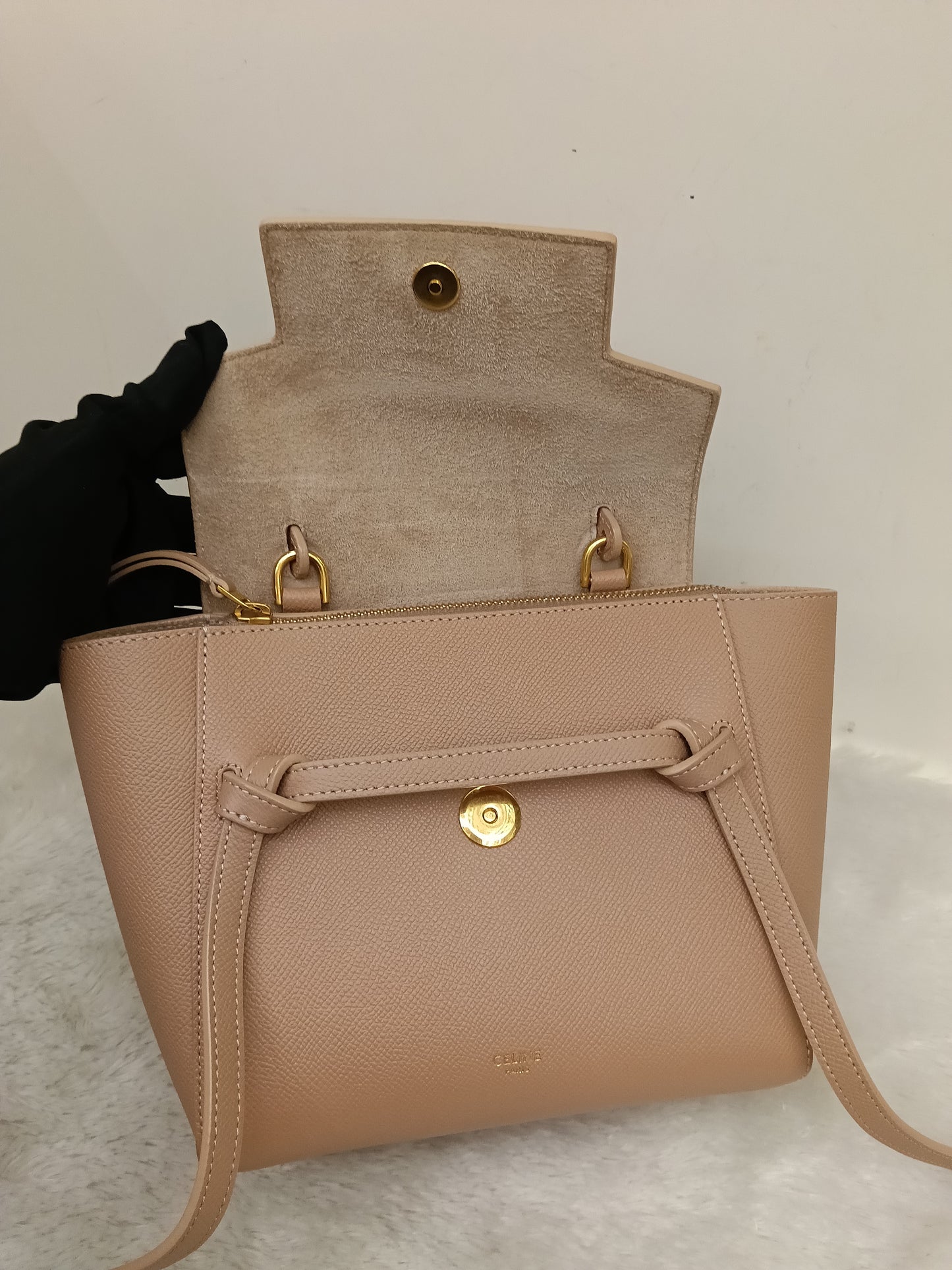 Celine Nano Belt Grained Desert Rose GHW 2020