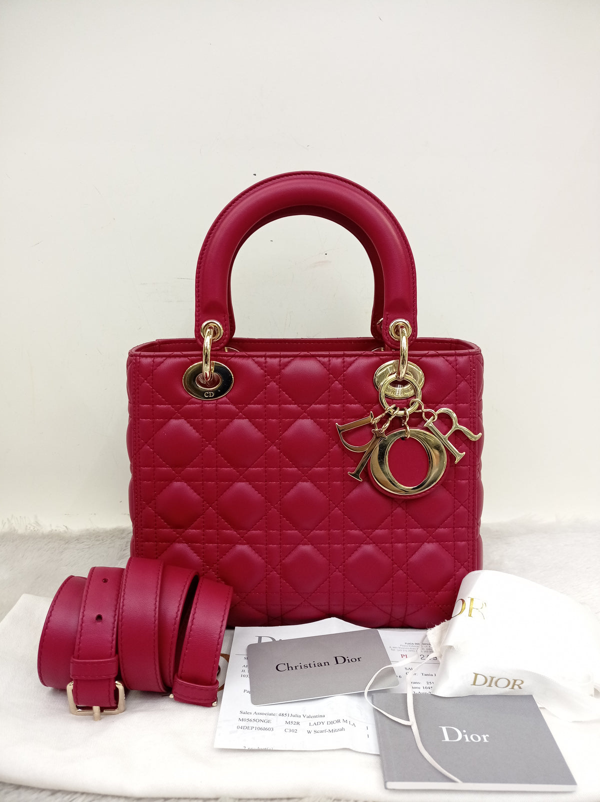 Lady Dior Medium Lamb Burgundy GHW 2020