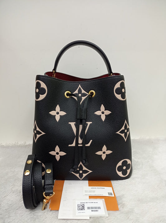 LV Neo Noe MM Monogram Empreinte Noir Creme 2022 (CHIP)