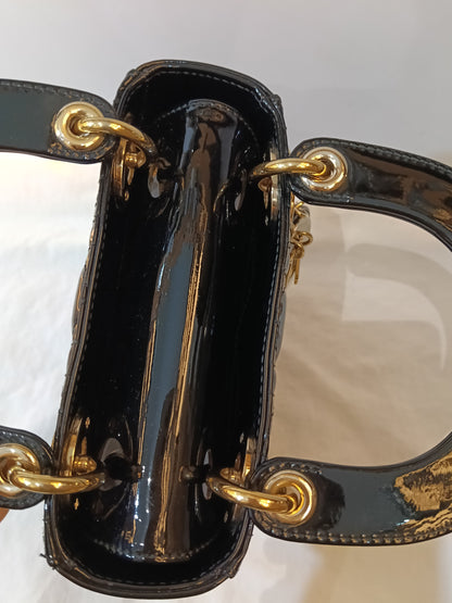 Lady Dior Mini Patent Black GHW 2016