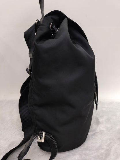 Prada Drawstring Backpack Nylon Black SHW