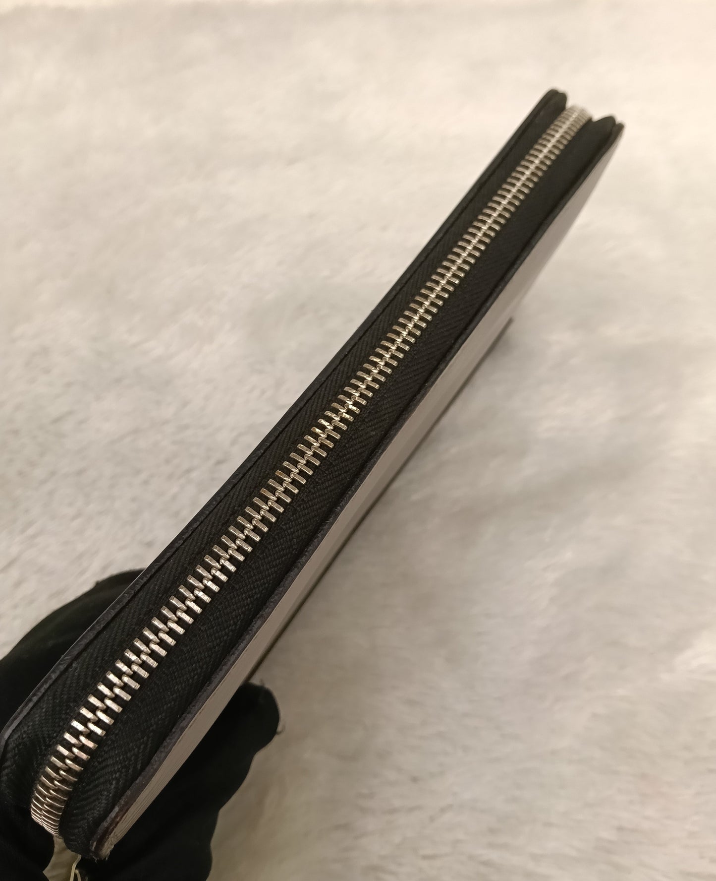 LV Zippy Wallet Long Organizer NM Epi Graphite Blue Gray