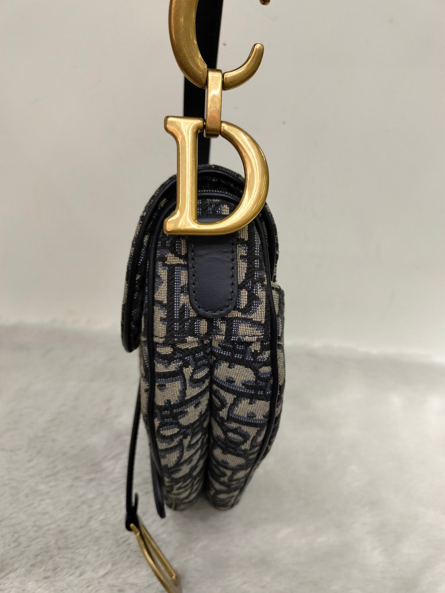 Dior Saddle Medium Oblique Navy GHW 2023