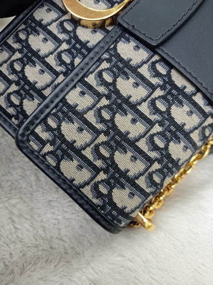 Dior Montaigne 30 Chain Flap Oblique Navy GHW 2020