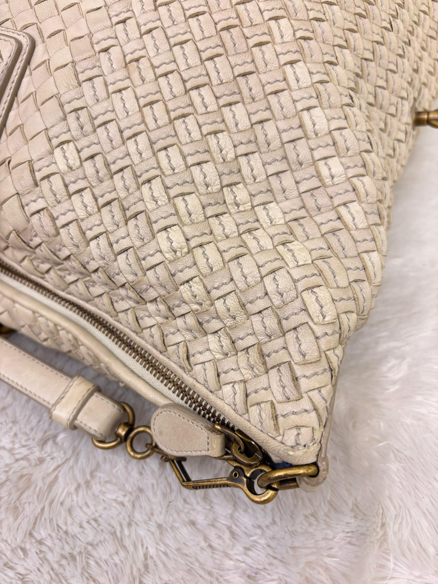 Bottega Veneta Bicolour Intrecciato Convertible Tote 3 Ways White Cream RGHW 2007
