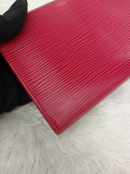 LV Portefeuille Tresor Etui Papiers Wallet Epi Red