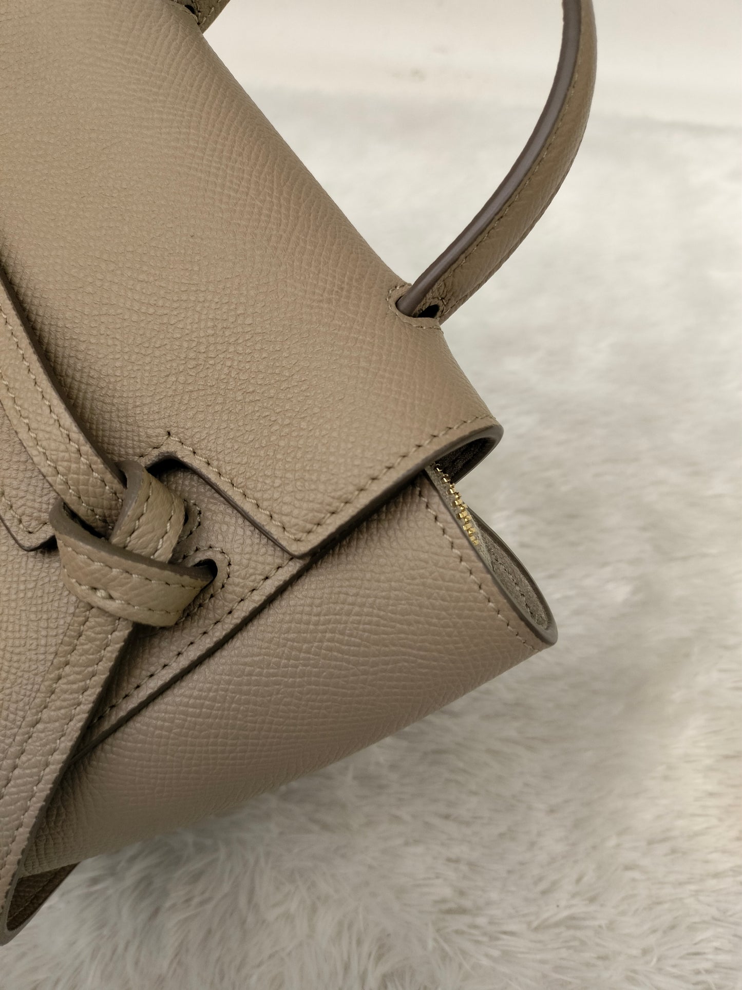 Celine Pico Belt Grained Taupe GHW 2021