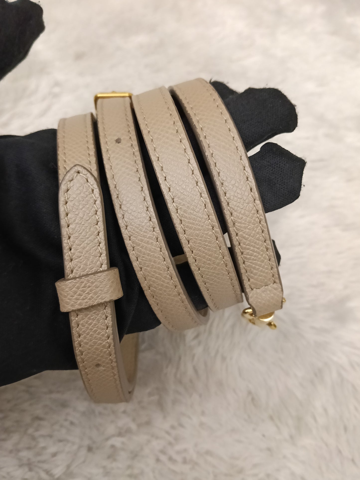 Celine Nano Belt Grained Light Taupe GHW 2018