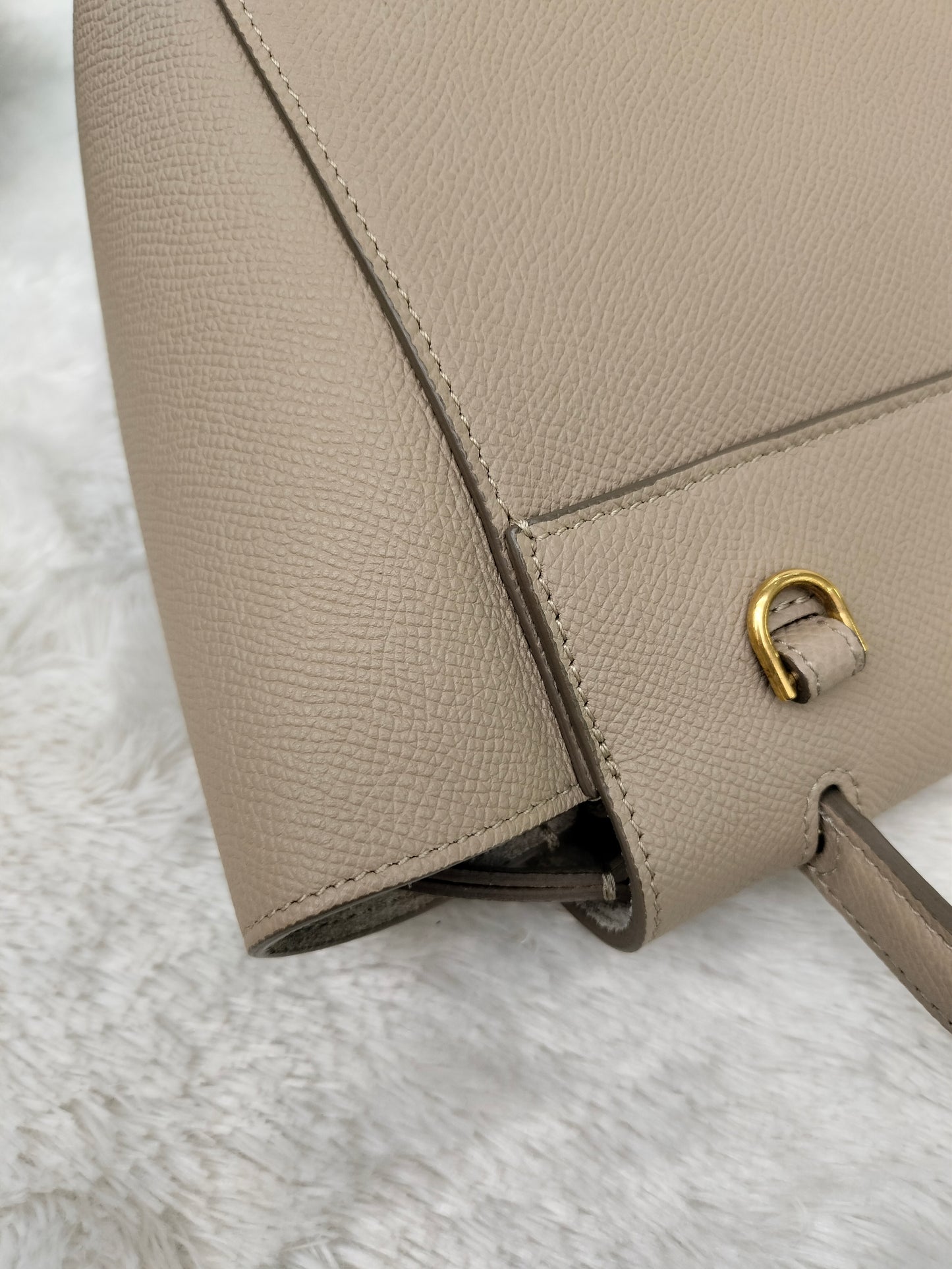 Celine Nano Belt Grained Taupe GHW 2019