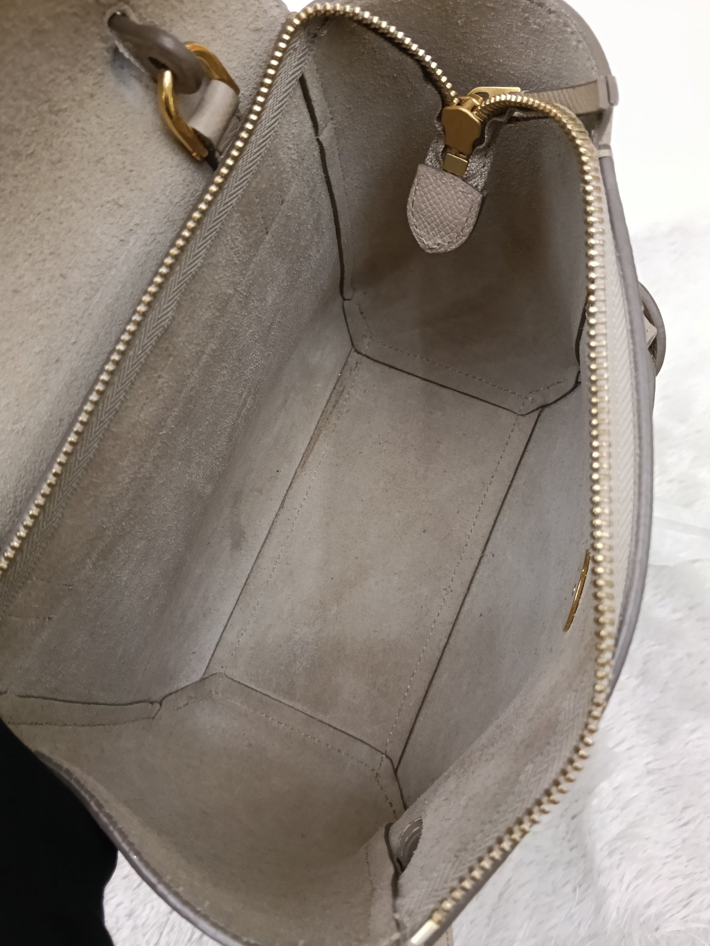 Celine Nano Belt Grained Light Taupe GHW 2018