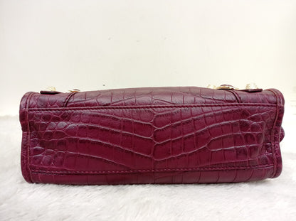 Balenciaga Mini City Giant Croco Burgundy GHW 2016