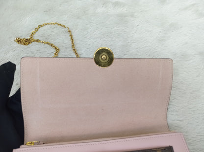 LV Flore Chain Wallet Monogram Rose Ballerine 2020