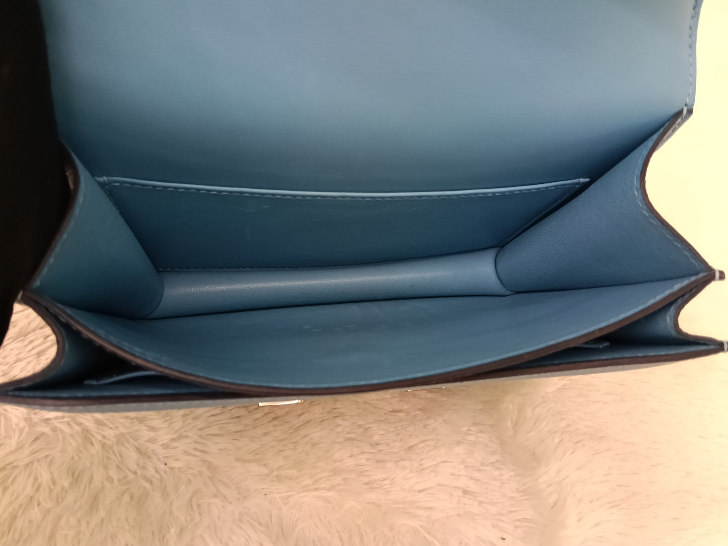 Hermes Constance 18 Epsom Bleu De Nord Rouge De Coeur Enamel PHW #Y