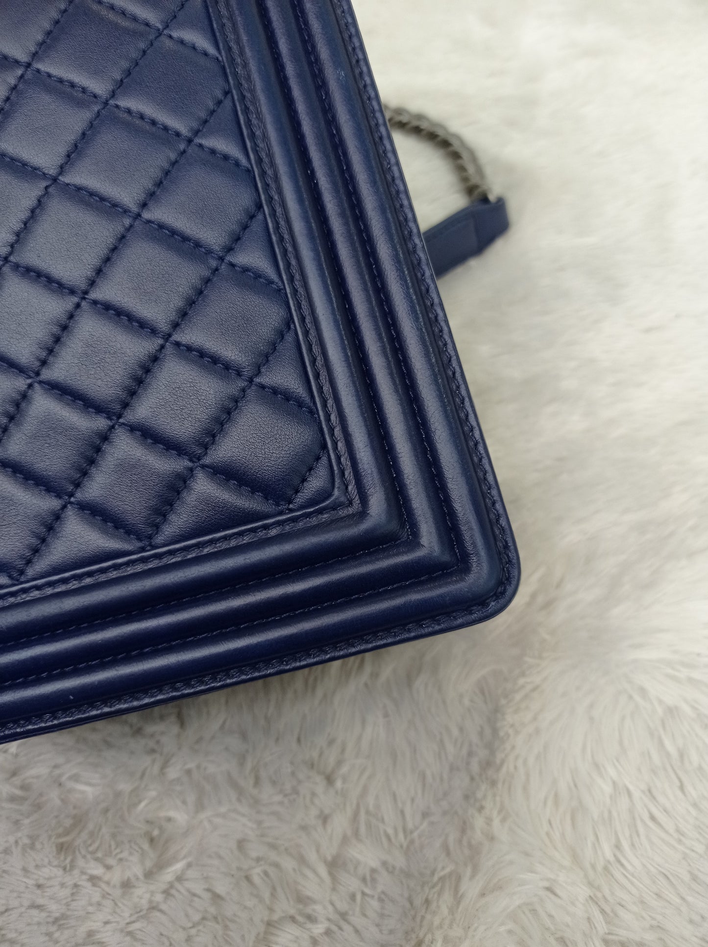 Chanel Boy 25 Lamb Navy Blue RHW #21