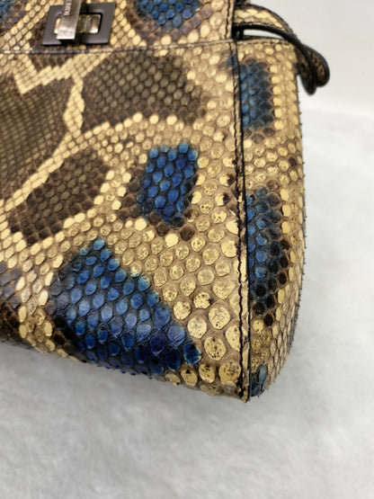Fendi Peekaboo Mini Python Blue Beige SHW