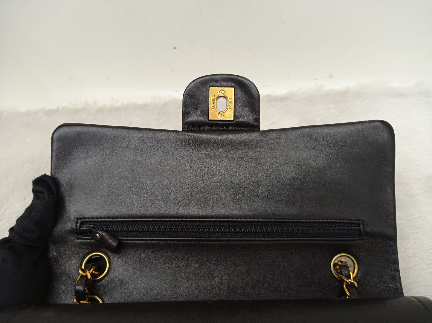Chanel Medium Lamb Black Vintage GHW DF #2