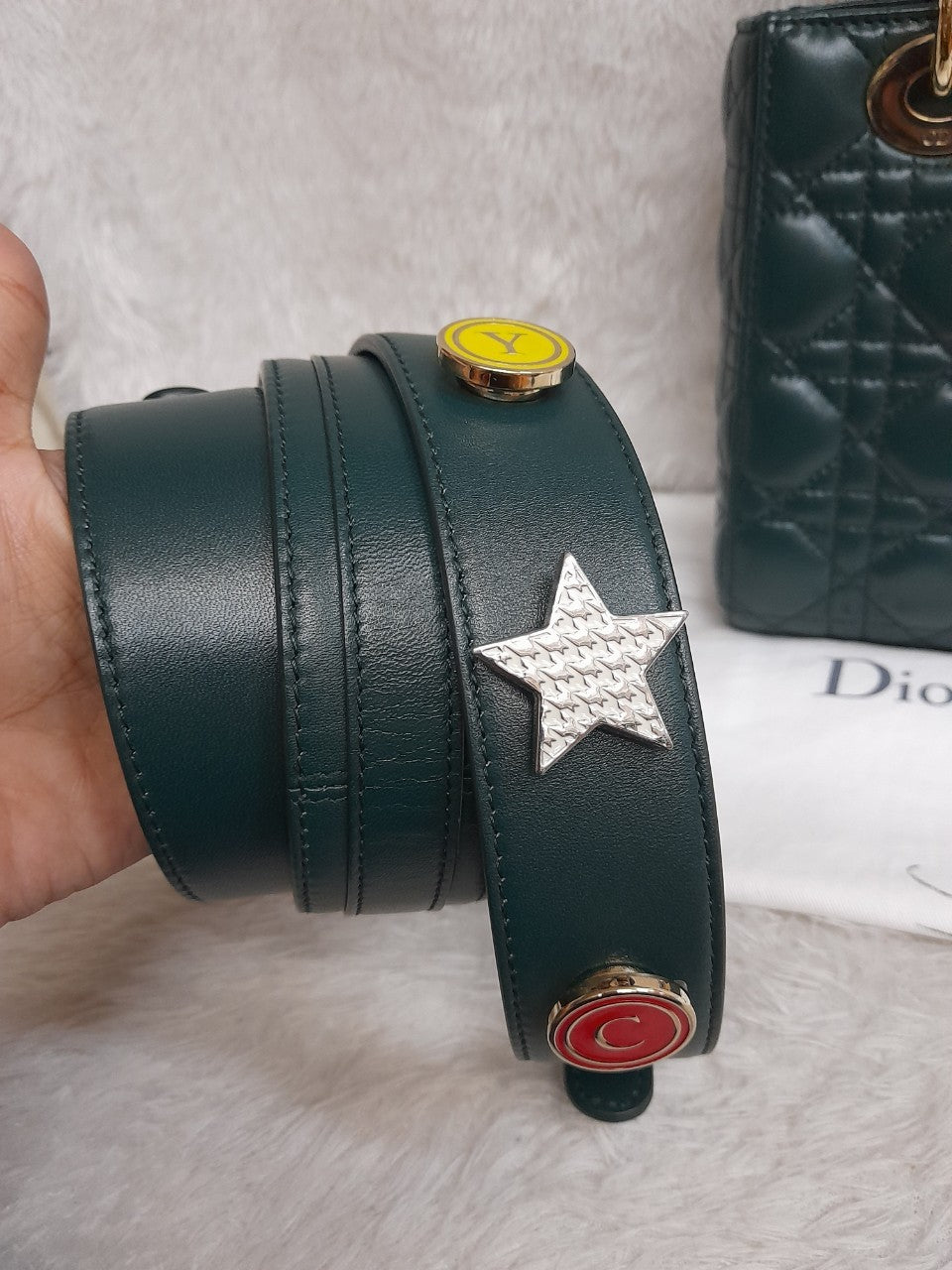 Lady Dior Small Lamb Dark Green GHW 2018