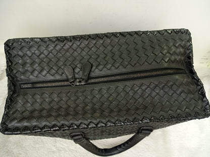 Bottega Veneta Nappa Intrecciato Ayers Brick Tote Black Snake Skin RHW