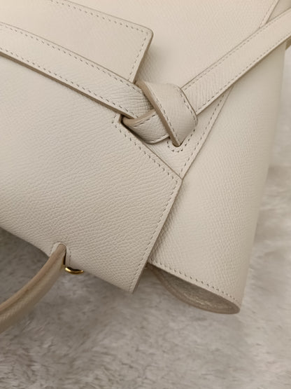 Celine Micro Belt Grained White GHW 2017