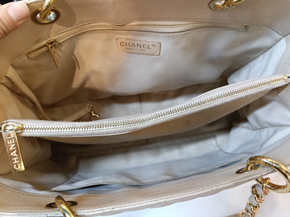 Chanel GST Caviar Beige GHW #16