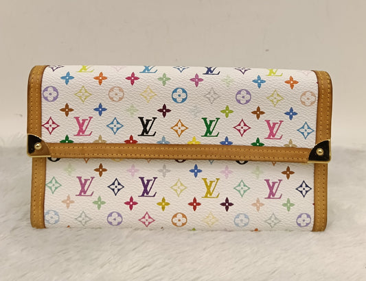 LV Porte Tresor International Wallet Monogram Multicolour White