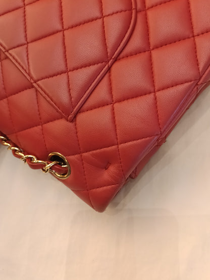 Chanel Medium Lamb Red GHW DF #22
