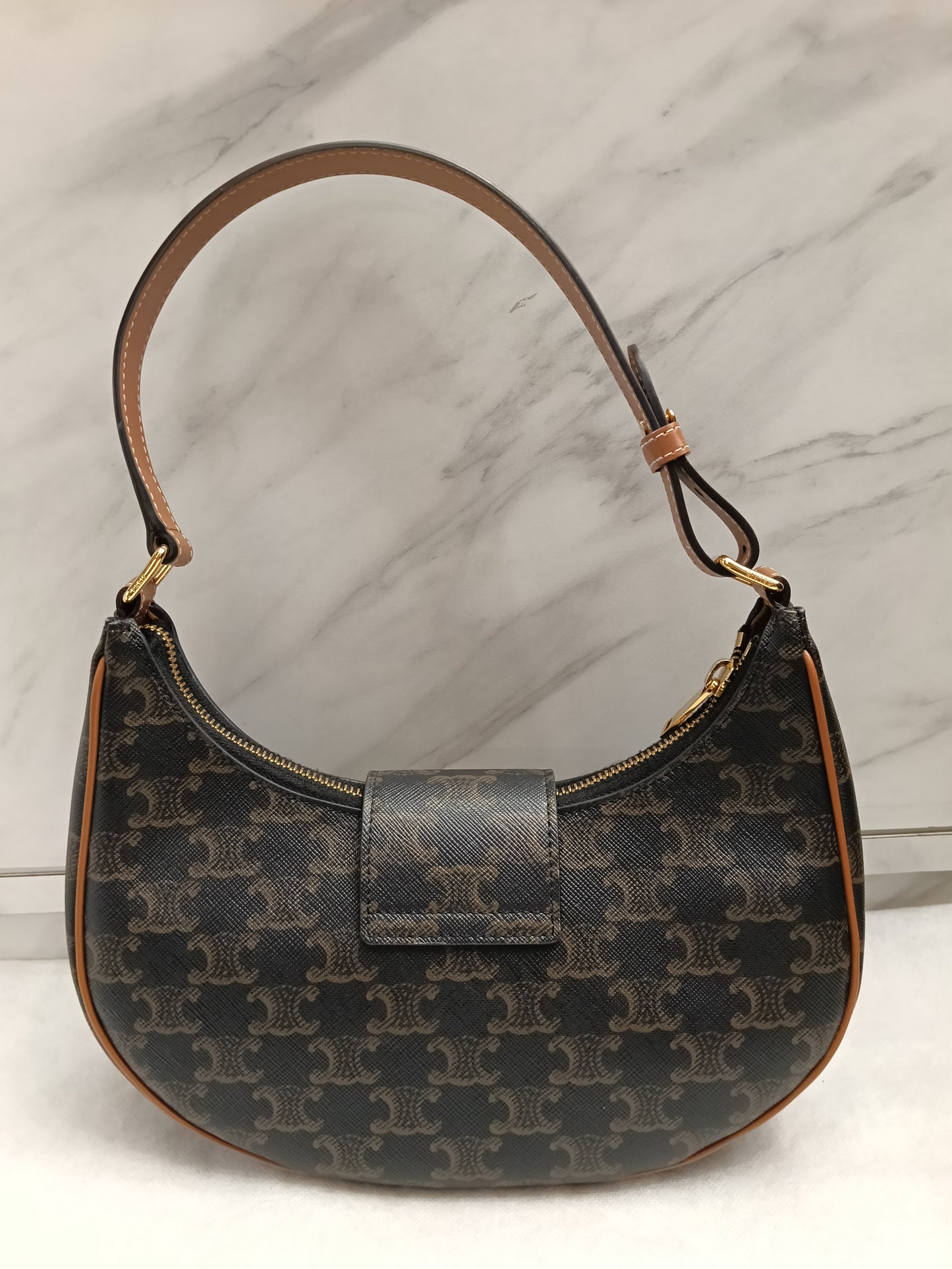 Celine Ava Triomphe Calfskin Tan GHW 2023