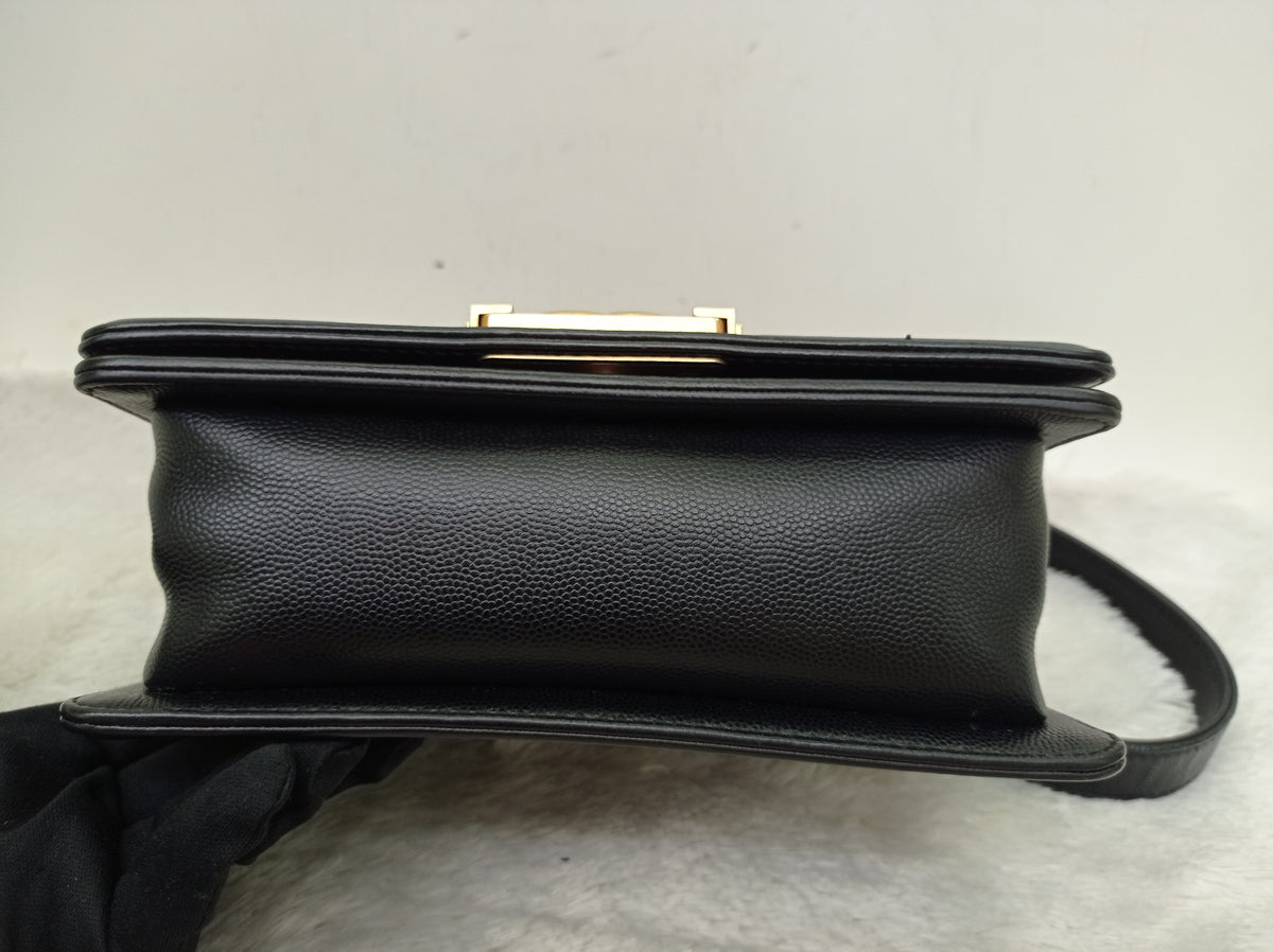 Chanel Boy 20 Caviar Black GHW #28