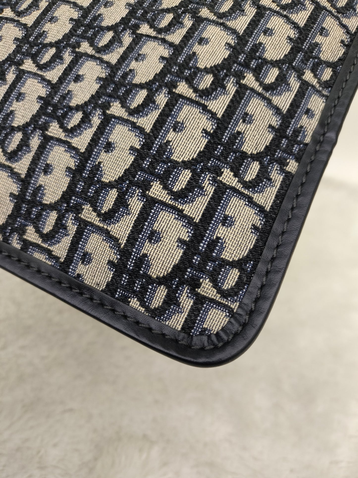 Dior Clutch Logogram Jacquard Oblique Navy GHW 2019