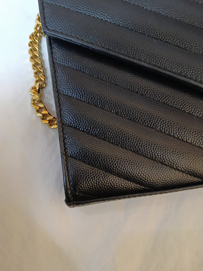 YsL WOC 22 Matelasse Monogramme Grained Black GHW 2018