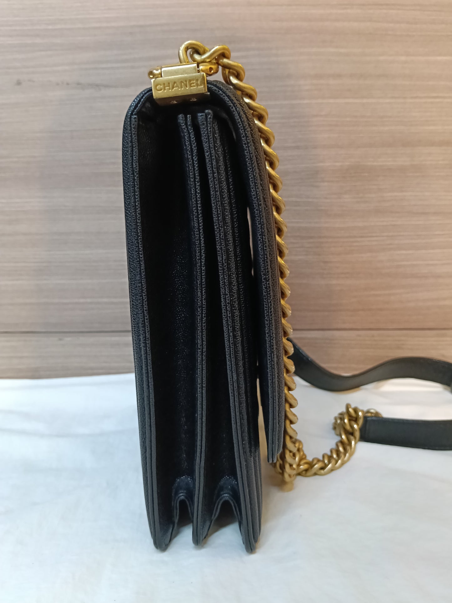Chanel Boy Vertical Caviar Black GHW #26