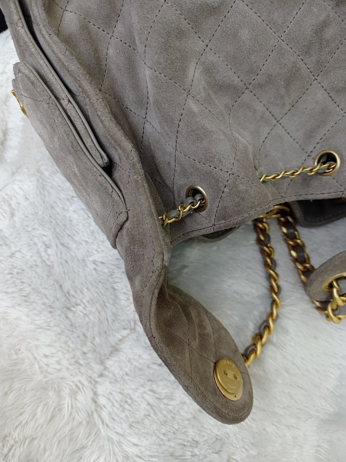 Chanel C25 Small Suede Grey GHW 2025 (CHIP)