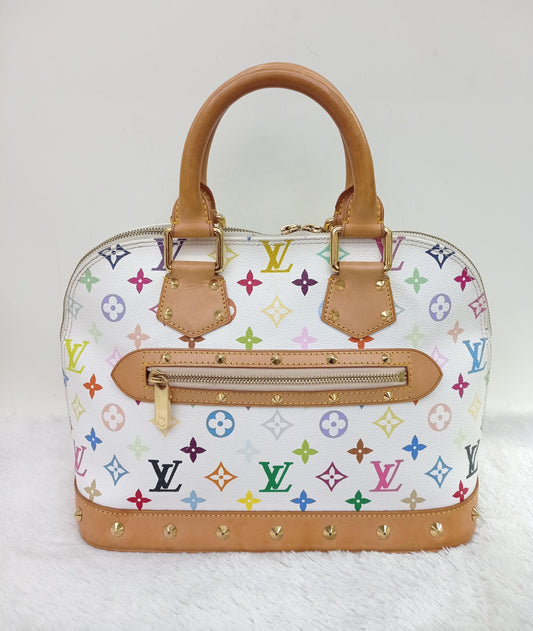 LV Alma PM Multicolour White