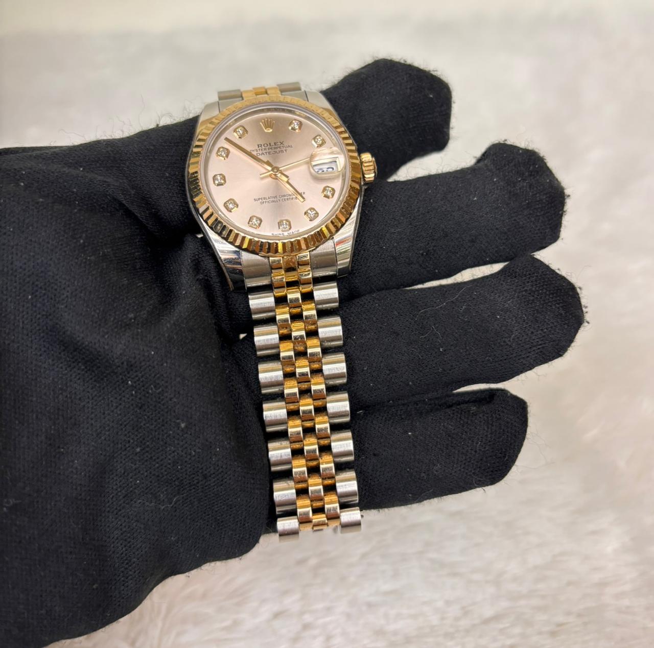 Rolex Oyster Perpetual Datejust 31mm Diamond Dial 2 Tone Rose Gold Jubilee 2019