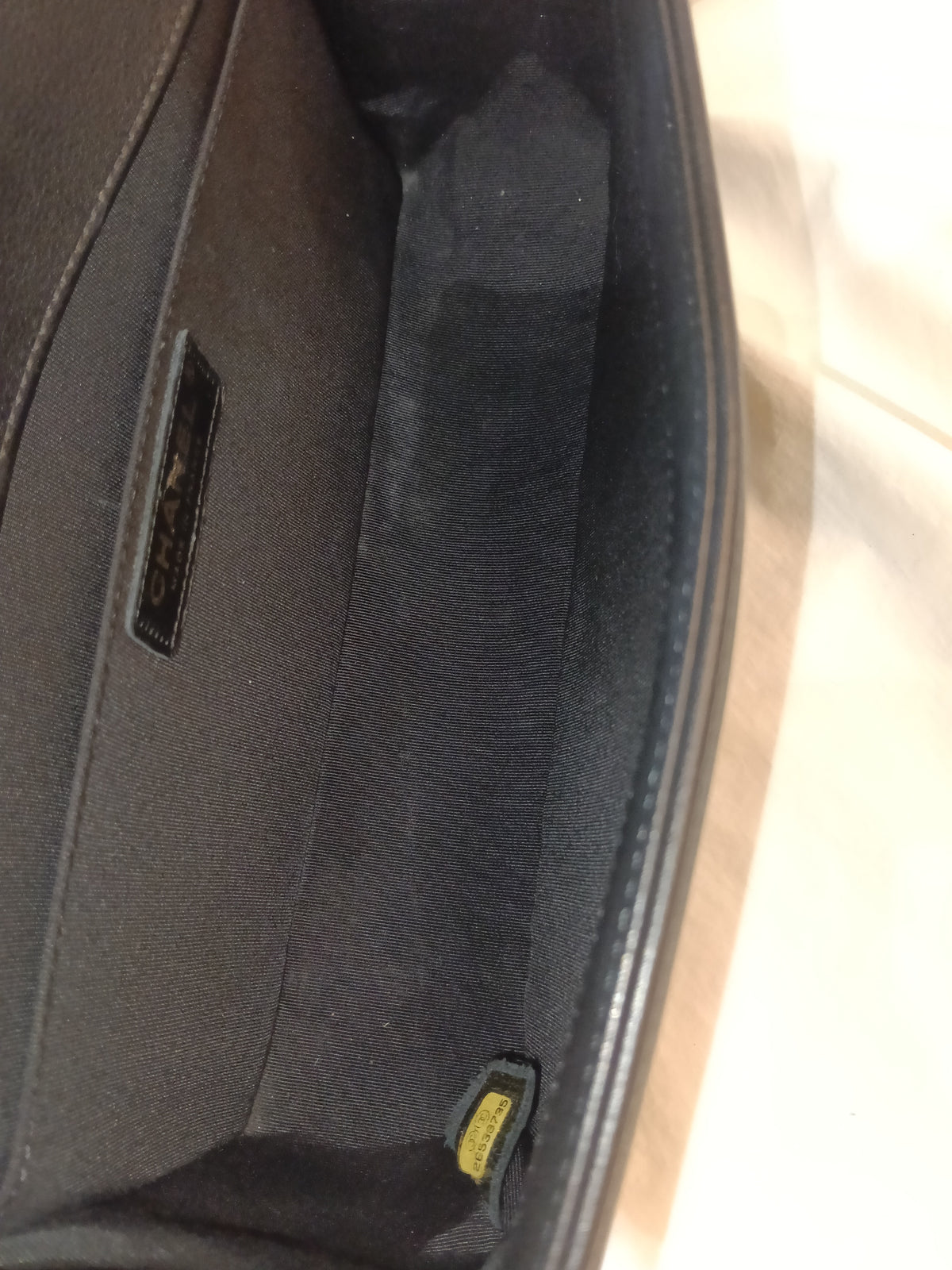 Chanel Boy 25 Crumpled Goatskin Black Gold GHW #26