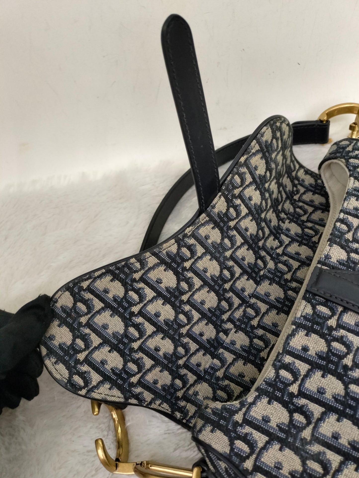 Dior Saddle Medium Oblique Navy GHW 2023