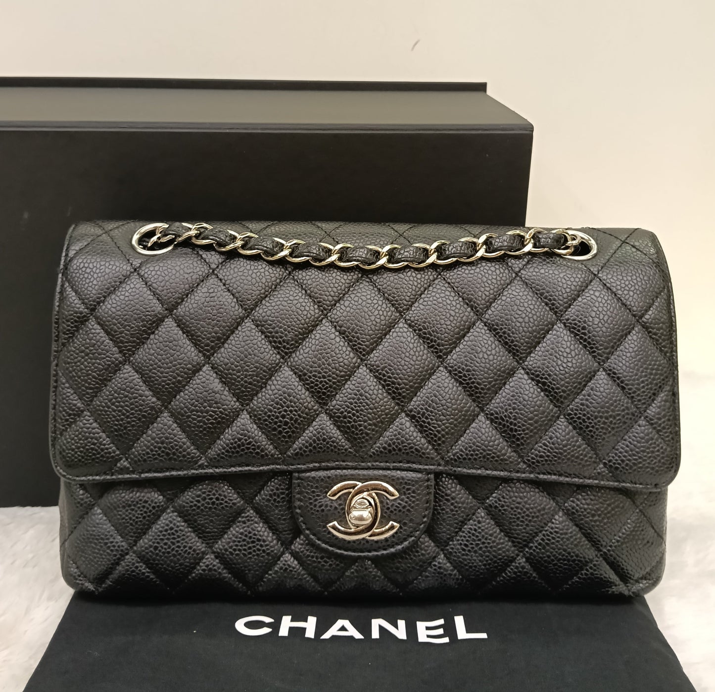 Chanel Medium Caviar Black SHW DF #21