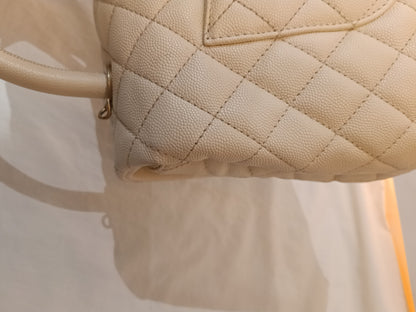 Chanel Coco Handle Medium Caviar Ivory GHW #24