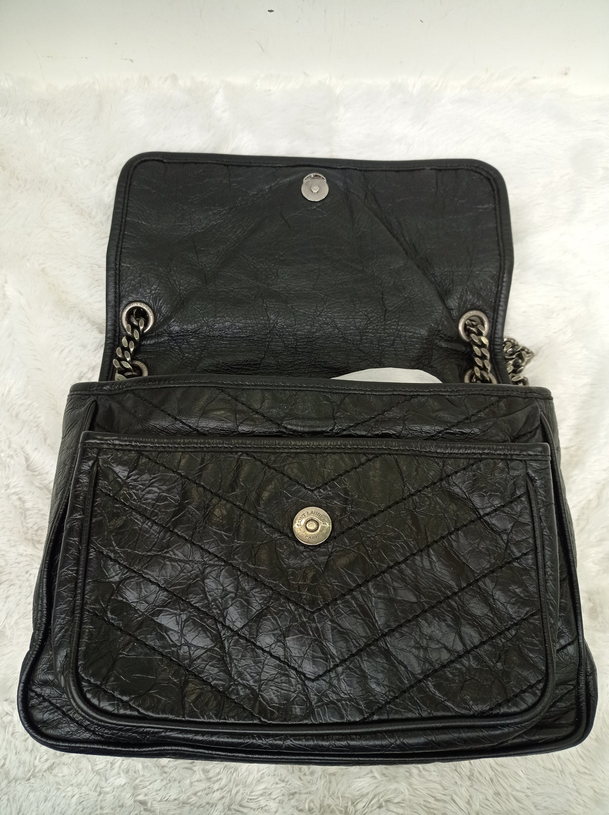 YsL Niki Medium Calfskin Black RHW 2018