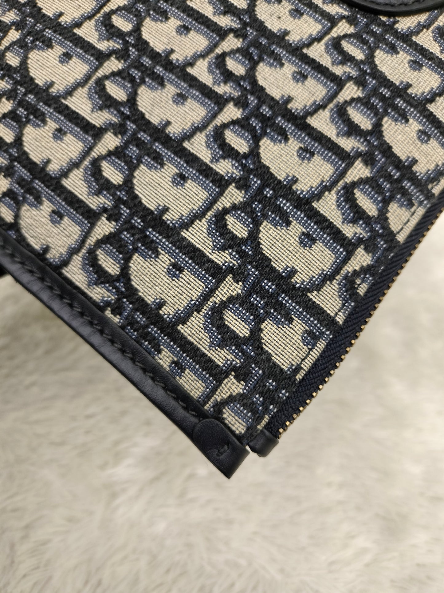 Dior Clutch Logogram Jacquard Oblique Navy GHW 2019