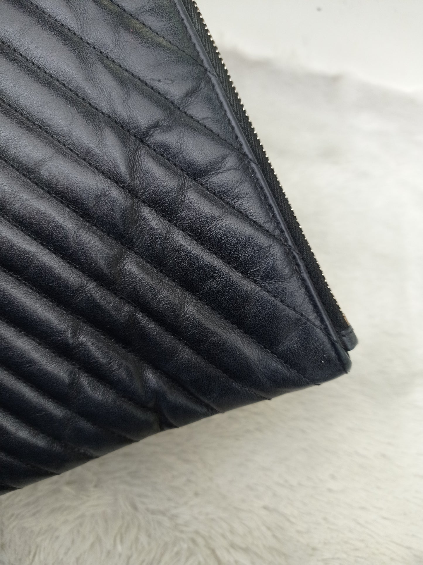 YsL Tablet Pouch Matelasse Monogram Cassandre Calfskin Black GHW 2016