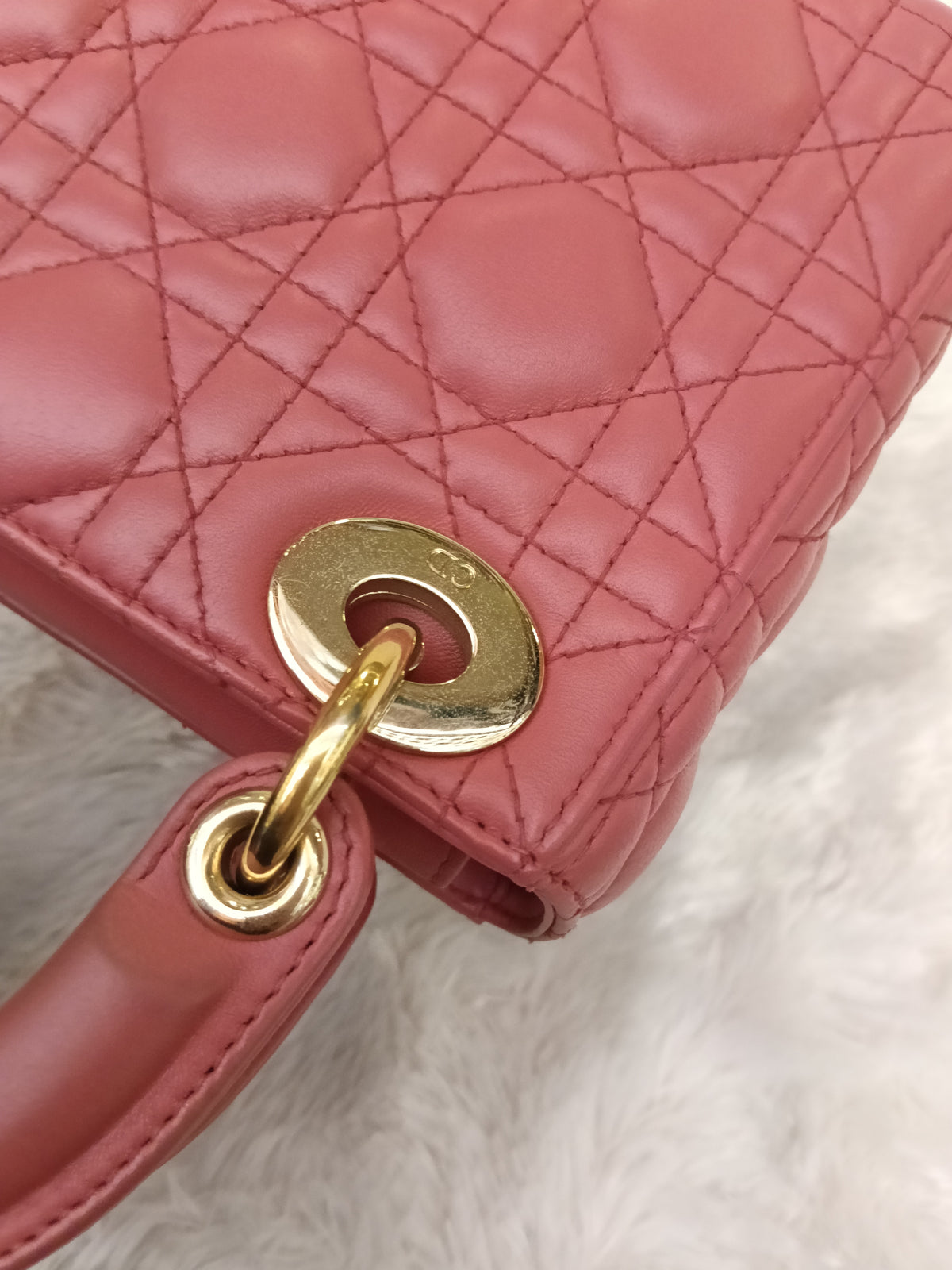 Lady Dior Mini Lamb Pink GHW 2019