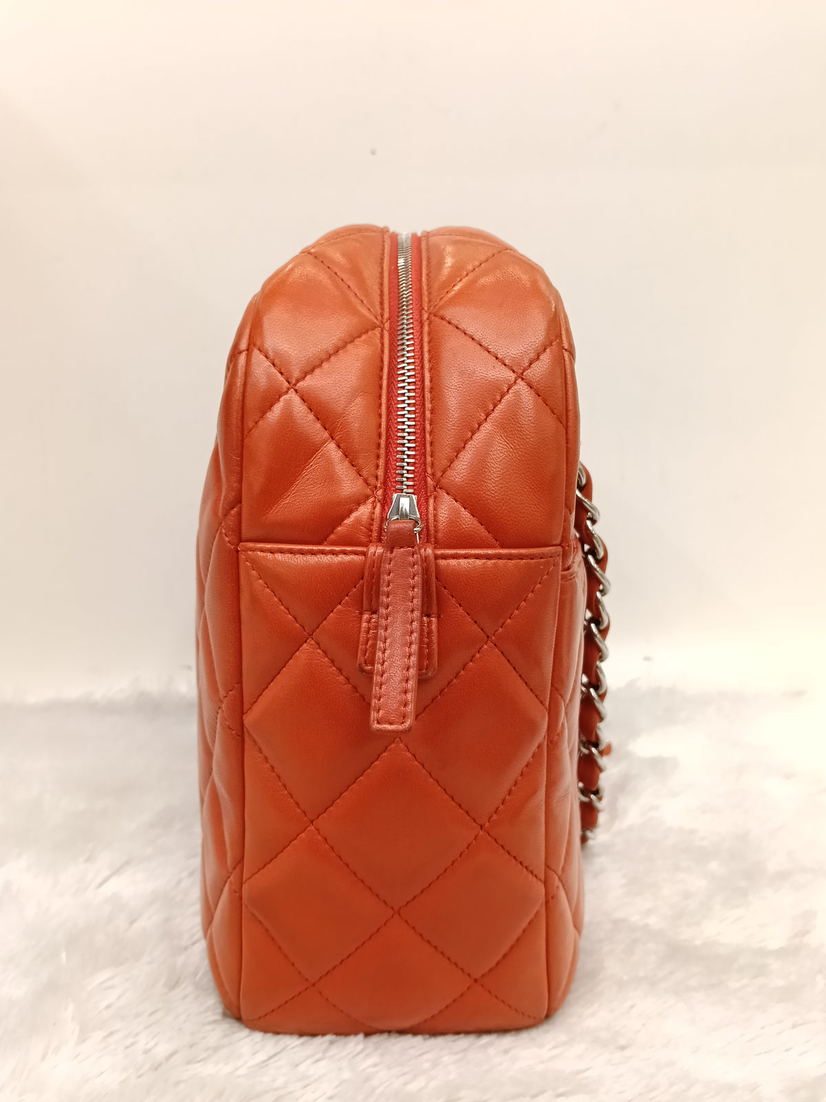 Chanel Camera Lamb Red Coral SHW #15