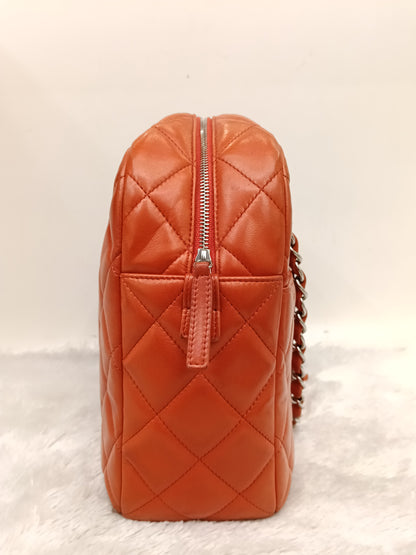 Chanel Camera Lamb Red Coral SHW #15